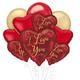 Premium Rouge Valentine's Day Foil Balloon Bouquet, 10pc